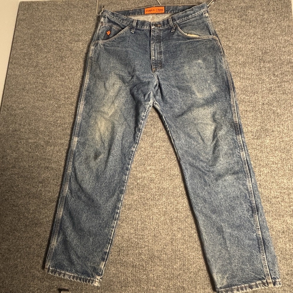 Wrangler Riggs Workwear FR Flame Resistant Jeans Mens 36x32 Blue Denim FR3W050